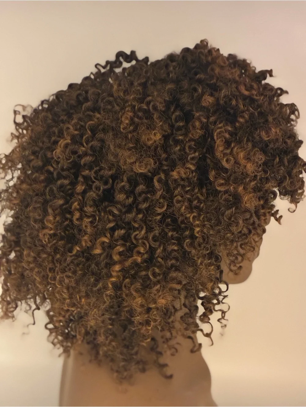 Natural Curly Afro Wig - Brown. Synthetic. Color:  T-30